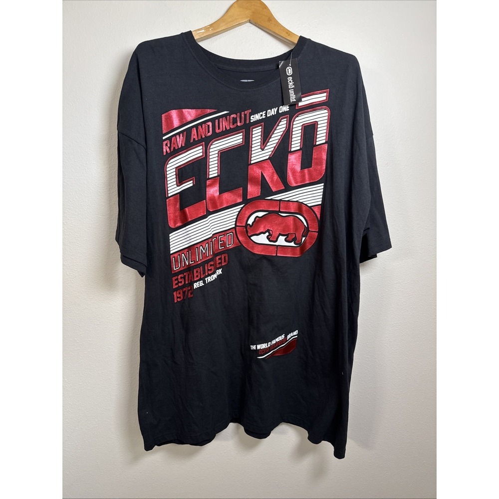 VINTAGE NWT Ecko Unltd Rhino Shirt Mens Adult 3XL Black Red Hip‎ Hop Casual 90s